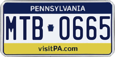 PA license plate MTB0665