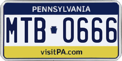 PA license plate MTB0666