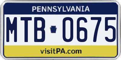 PA license plate MTB0675