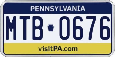 PA license plate MTB0676