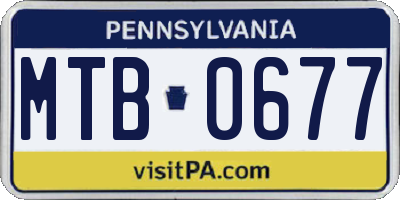 PA license plate MTB0677