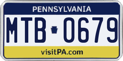 PA license plate MTB0679