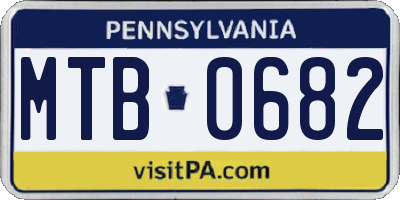 PA license plate MTB0682