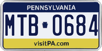 PA license plate MTB0684