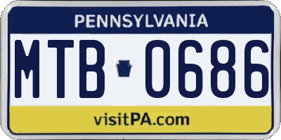 PA license plate MTB0686
