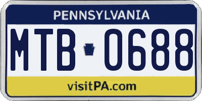 PA license plate MTB0688