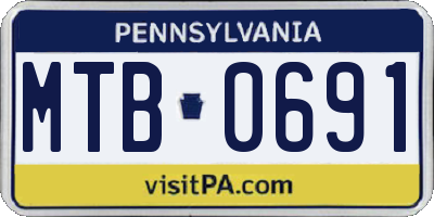 PA license plate MTB0691