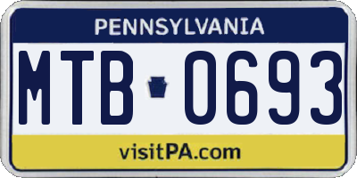 PA license plate MTB0693