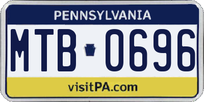 PA license plate MTB0696