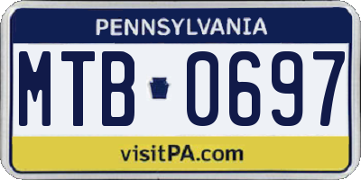 PA license plate MTB0697