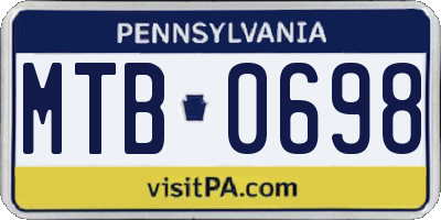 PA license plate MTB0698