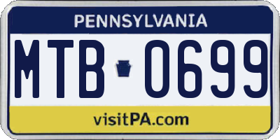PA license plate MTB0699