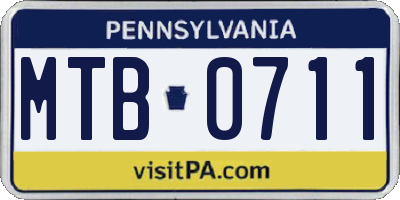 PA license plate MTB0711