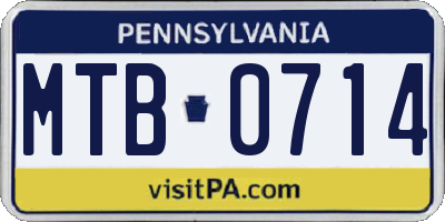 PA license plate MTB0714