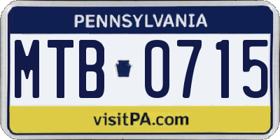 PA license plate MTB0715