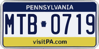 PA license plate MTB0719