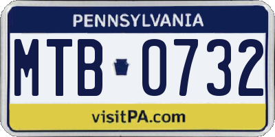 PA license plate MTB0732
