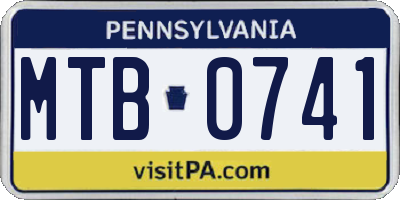 PA license plate MTB0741