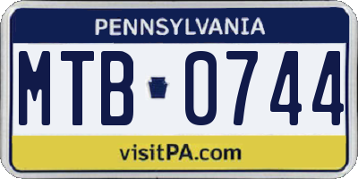 PA license plate MTB0744