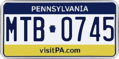 PA license plate MTB0745