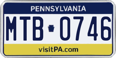 PA license plate MTB0746