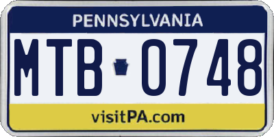 PA license plate MTB0748