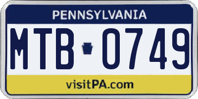 PA license plate MTB0749