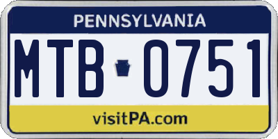 PA license plate MTB0751