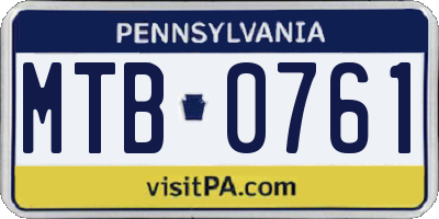 PA license plate MTB0761