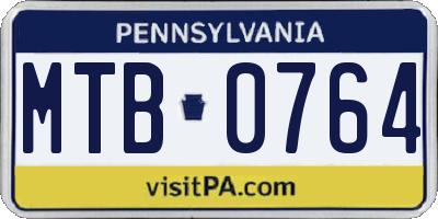 PA license plate MTB0764