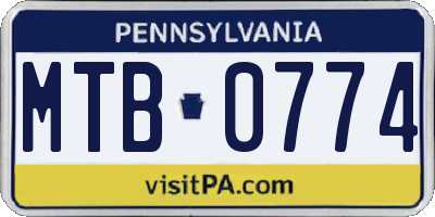 PA license plate MTB0774