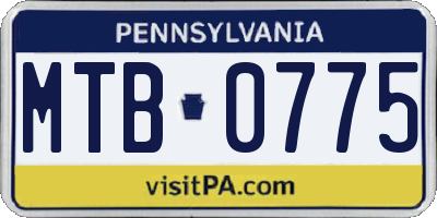 PA license plate MTB0775