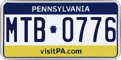 PA license plate MTB0776