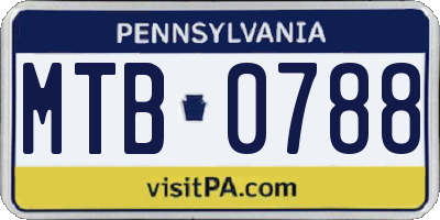 PA license plate MTB0788