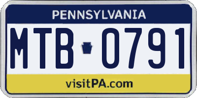 PA license plate MTB0791