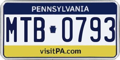 PA license plate MTB0793