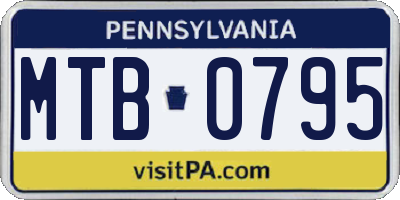 PA license plate MTB0795