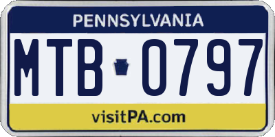 PA license plate MTB0797