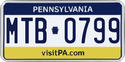 PA license plate MTB0799