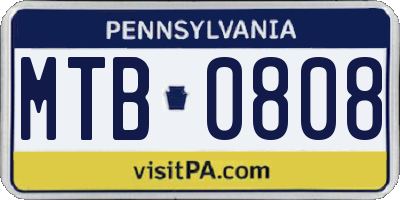 PA license plate MTB0808