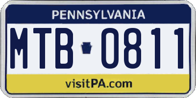 PA license plate MTB0811