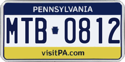 PA license plate MTB0812