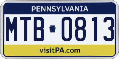 PA license plate MTB0813