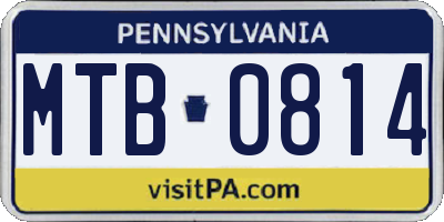 PA license plate MTB0814