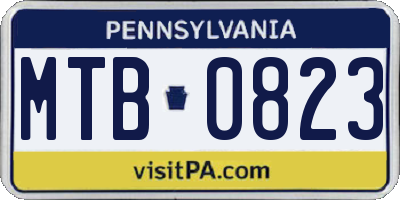 PA license plate MTB0823