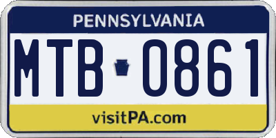 PA license plate MTB0861