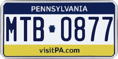PA license plate MTB0877