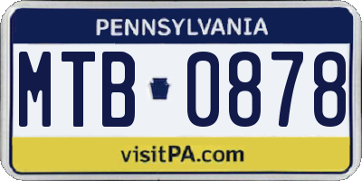 PA license plate MTB0878