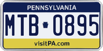 PA license plate MTB0895