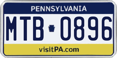 PA license plate MTB0896